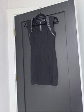 Sleeveless Black Sheath Dress with Faux Leather Trim. Forever 21